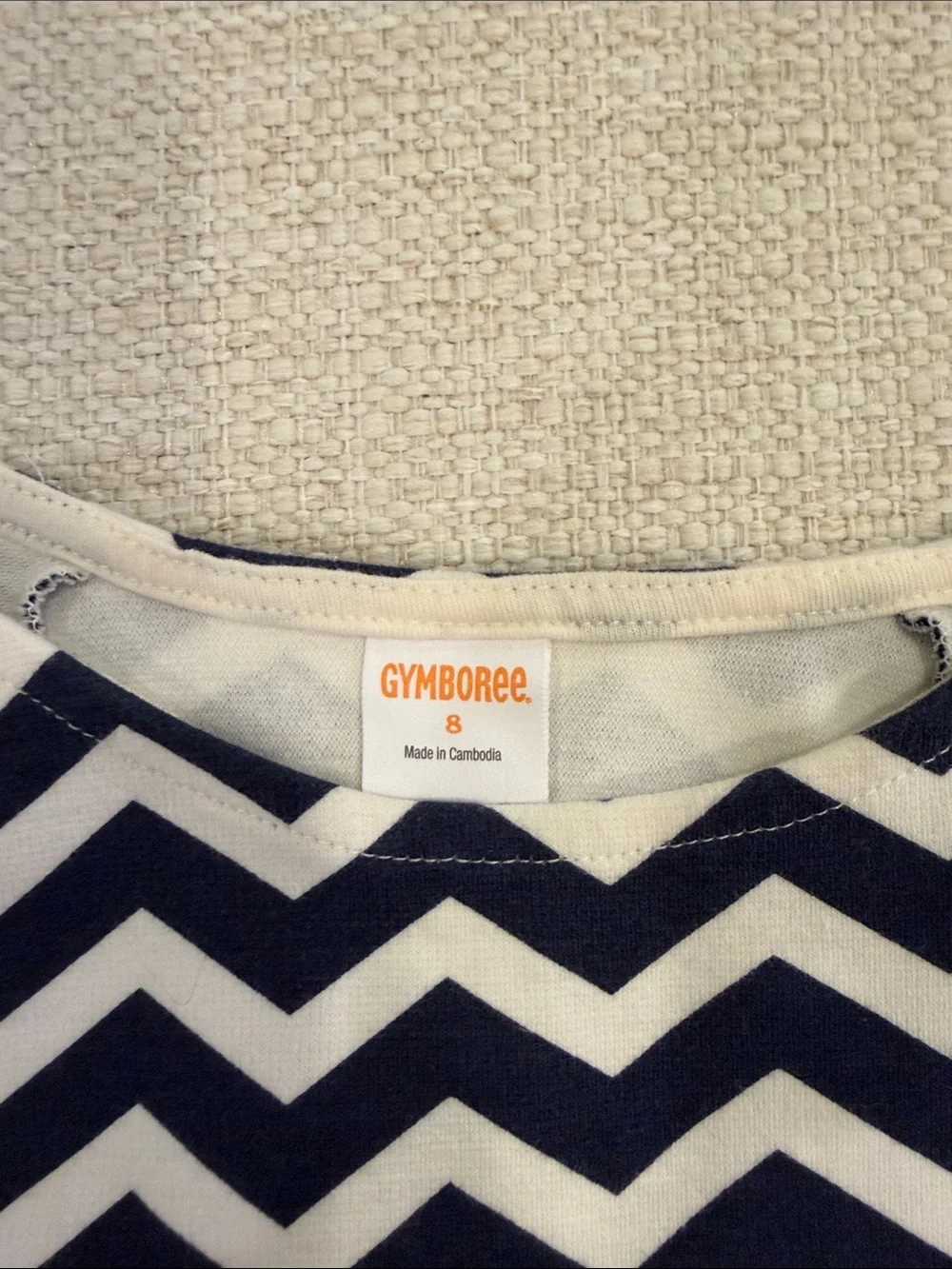 Gymboree Chevron Shift Dress in Navy, White & Magenta